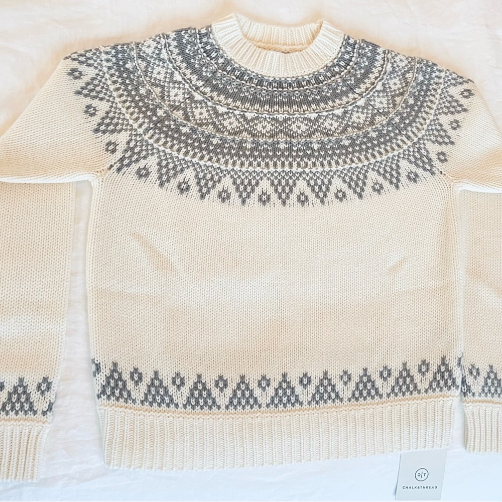 Cashmere-Wool Fair Isle Sweater, NWT